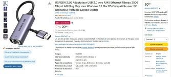 2025-09-30 Ugreen adaptateur USB 3 vers RJ45 2.5Gb 00.jpg